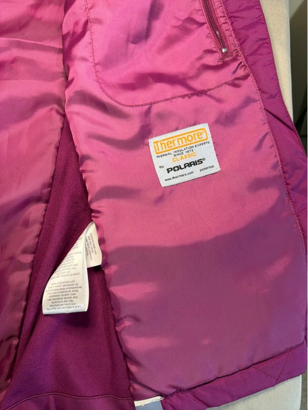Polaris Ranger Large Quilted Nylon Vest with Thermore Insulation - Plum Purple - Picture 5 of 6